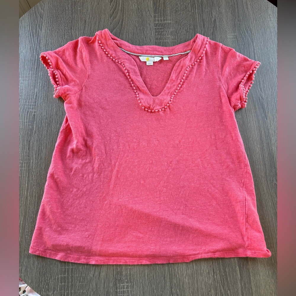 5/$25 Boden 100% Linen Pink Blouse S